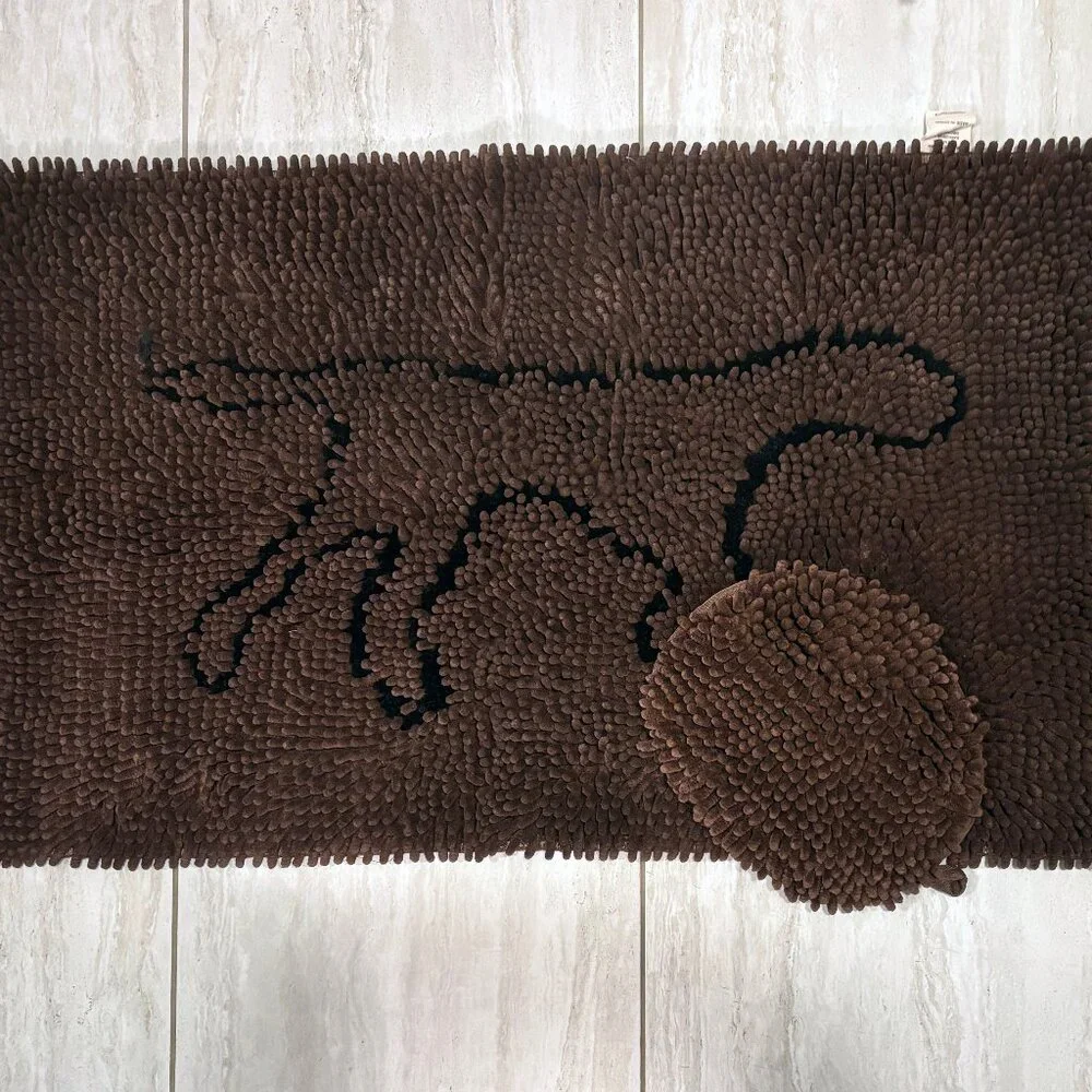 NEW! Pet Mat (31in x 19in) and Wiping Mit, Brown
